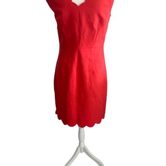 J CREW Red Scalloped Cocktail Dress Size US 6 - Picture 9 of 9